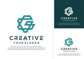 abstract monogram letter g logo design vector