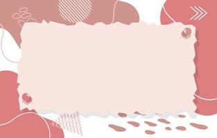 nota de papel fijada sobre fondo de memphis lindo rosa abstracto vector
