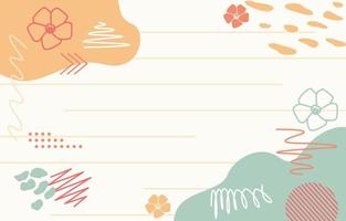 Lined Paper Pastel Doodle Abstract Background Vector Design