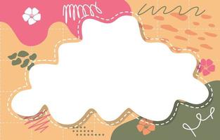 Cute Doodle Frame Memphis Background Abstract Vector Design