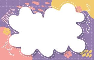 Cute Doodle Frame Memphis Background Abstract Vector Design