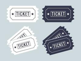 Ticket icon set. Event tickets vector icons. Voucher interface icon.