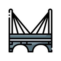 icono de estilo de línea llena de puente. ilustración vectorial para diseño gráfico, sitio web, aplicación vector