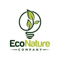 Ecology bulb lamp with leaf logo. Energy saving lamp symbol, icon. Eco Friendly, Eco world, green leaf, energy saving lamp symbol vector