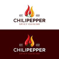 Chili Pepper Logo Template. Hot chili pepper design on white background. Vector illustration.