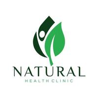 plantilla de vector de diseño de logotipo de clínica de salud natural