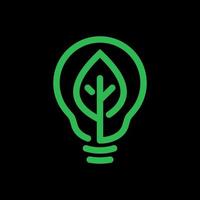 lámpara de bombilla ecológica con logo de hoja. símbolo de la lámpara de ahorro de energía, icono. respetuoso con el medio ambiente, mundo ecológico, hoja verde, símbolo de lámpara de ahorro de energía vector