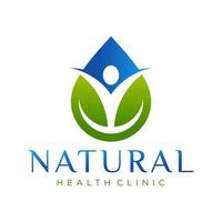 natural health clinic logo design vector template