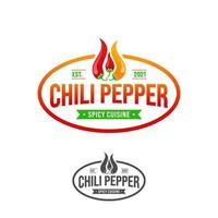 Chili Pepper Logo Template. Hot chili pepper design on white background. Vector illustration.