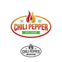 Chili Pepper Logo Template. Hot chili pepper design on white background. Vector illustration.