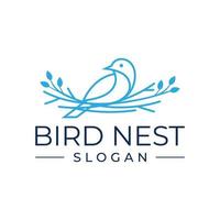 Ilustración de vector de diseño de logotipo de nido de pájaro
