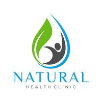 natural health clinic logo design vector template