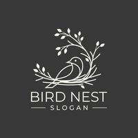 bird nest logo design vector illustration