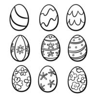 Set of Easter egg drawings, vector