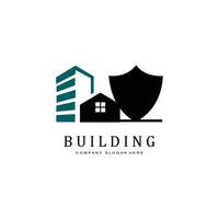 Urban building construction logo icon symbol, house, apartment, city view vector