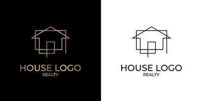 logotipo de casa de línea continua minimalista y elegante para bienes raíces, construcción, interior, decoración exterior del hogar vector