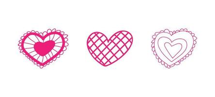 abstract heart shape doodle style cute love vector decoration