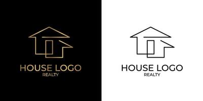 logotipo de casa de línea continua minimalista y elegante para bienes raíces, construcción, interior, decoración exterior del hogar
