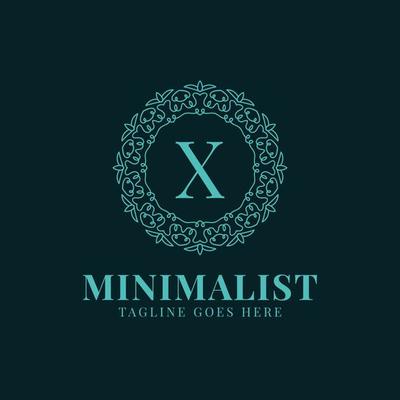 letter X minimalist circle lace decoration vector logo design