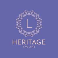 letter L feminine circle frame luxury vector logo design