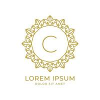 letter C minimalist luxury crest vector logo design for spa, fashion, wedding, salon, hotel, real estate, beauty care