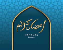 Beautiful Ramadan Kareem greeting card design photo