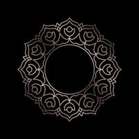 circle line golden mandala frame vintage design element vector