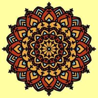 abstract flower mandala art boho style vintage color vector design element