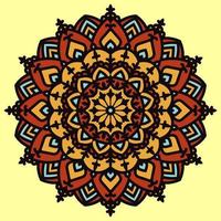 abstract flower mandala art boho style vintage color vector design element