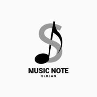 letter S with music note vector logo design