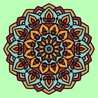 arte de mandala de flor decorativa abstracta con lámpara diwali estilo boho elemento de diseño de vector de color vintage