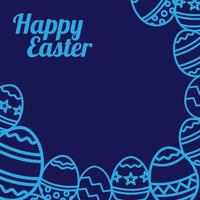 Happy Easter day blue theme with copy space area vector