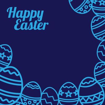 Happy Easter day blue theme with copy space area