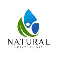 natural health clinic logo design vector template