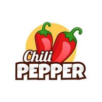 Chili Pepper Logo Template. Hot chili pepper design on white background. Vector illustration.