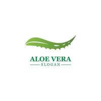 Green plant aloe vera logo vector icon symbol many benefits