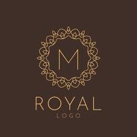 letter M royal circle lace vector logo design for wedding, salon, spa, wellness, beauty care, jewelry, hotel, cosmetic