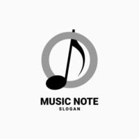 letter O with music note vector logo design