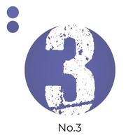 rough number three in gradient very peri circle color vector design element