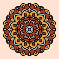 mandala arte boho estilo abstracto flor vintage color decorativo vector diseño elemento