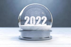 año nuevo 2022, 2022 en el globo de nieve