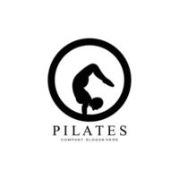 pilates sentado pose logo icono símbolo, un ejercicio de yoga calmante que mueve todo el cuerpo vector