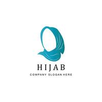 Muslim hijab woman logo vector icon covers