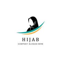 Muslim hijab woman logo vector icon covers