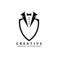 pajarita hombres mafia esmoquin traje hombres moda sastre ropa vintage clásico logo diseño vector