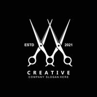 Barber tool scissors logo icon background symbol vector