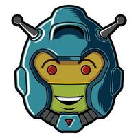 Emoji use helmet robot illustration vector. vector