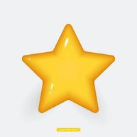 Star  3D Realistic Weather Icon Isolated Vector Illustration. Realistic 3D icon design