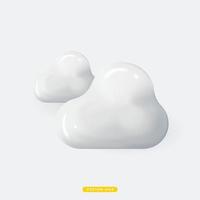 nube 3d realista icono del tiempo aislado ilustración vectorial. diseño de icono 3d realista vector