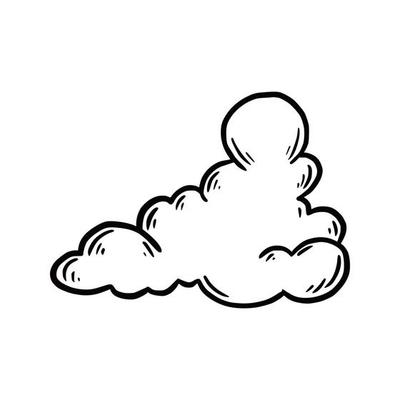 Hand drawn cloud. Doodle style.